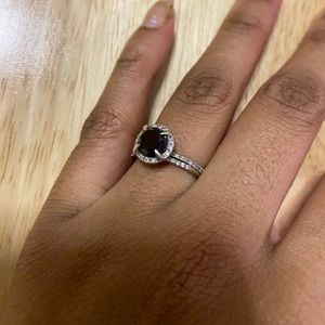 ‼️SOLDCT T.W. Black Diamond Engagement Ring Set